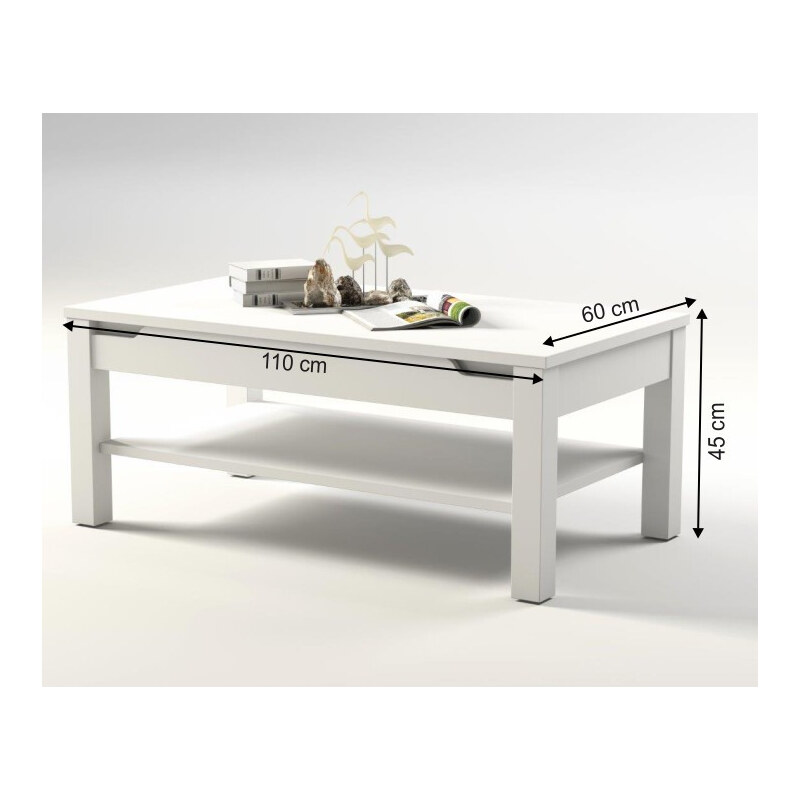 ATAN Konferenční stolek ADONIS AS 96 - bílý vysoký lesk - II. jakost