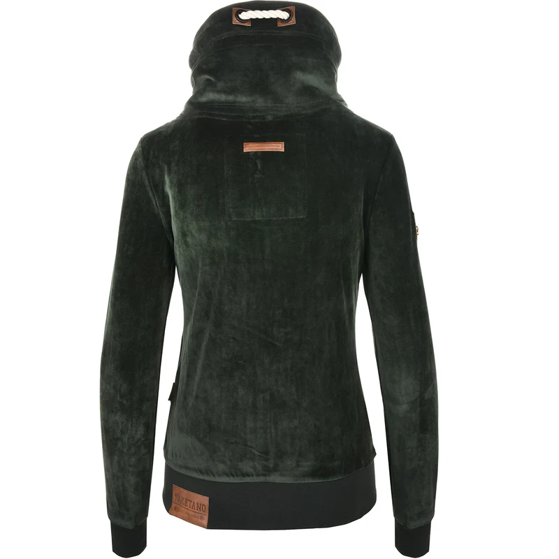 OLIVOVÁ SAMETOVÁ MIKINA S LÍMCEM NAKETANO