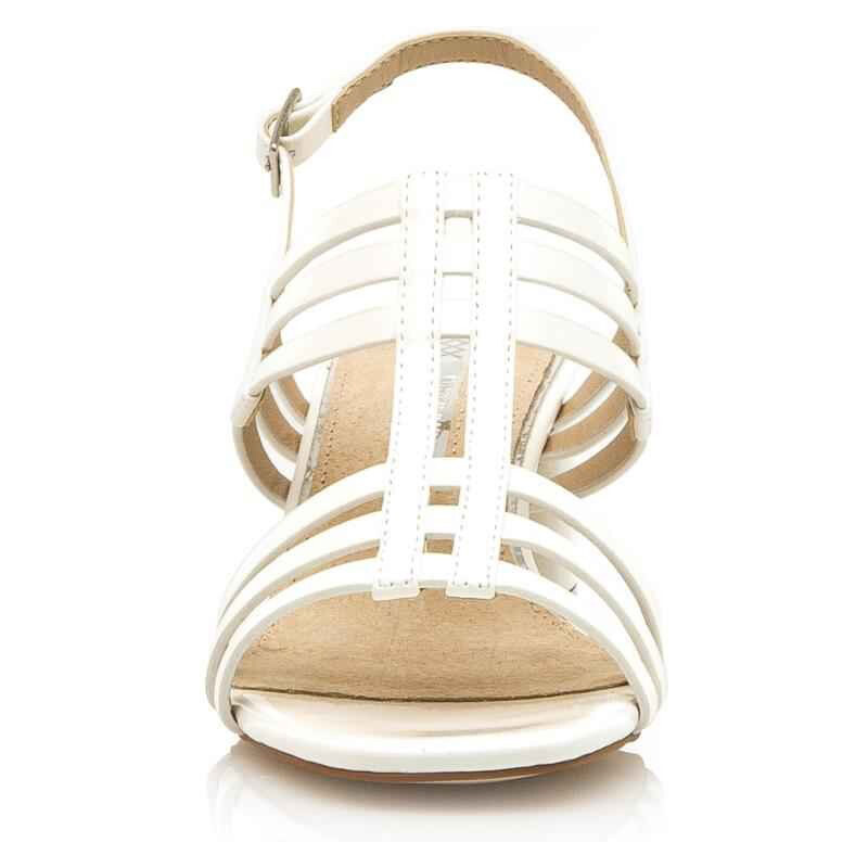 Bílé sandály s širokým podpatkem Maria Mare