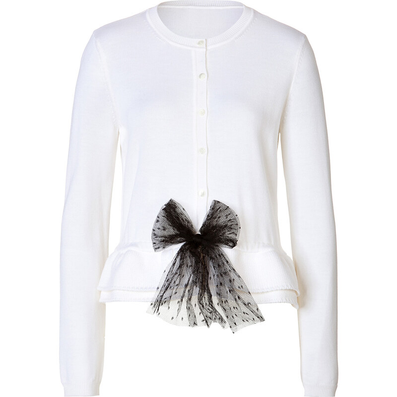 RED Valentino Wool Cardigan with Organza Bow