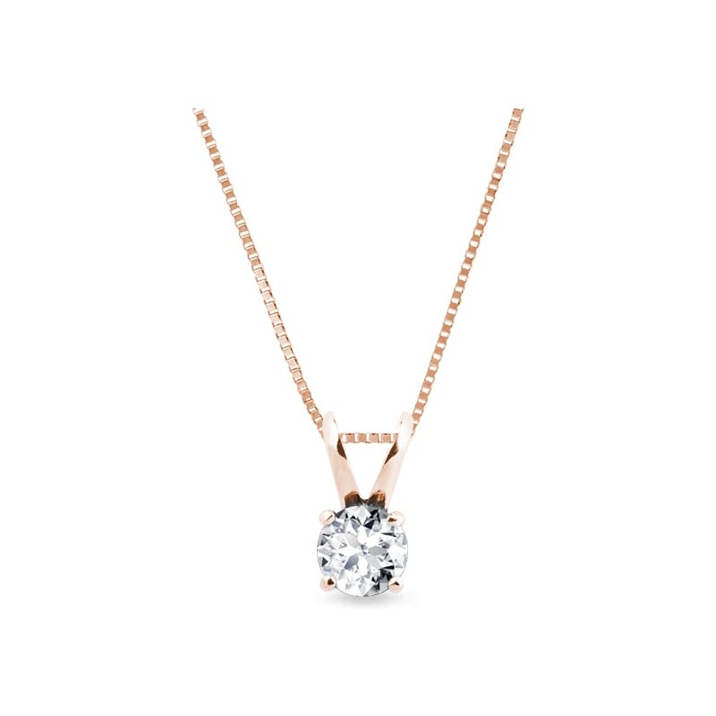 Diamantový náhrdelník v růžovém zlatě KLENOTA k0451014