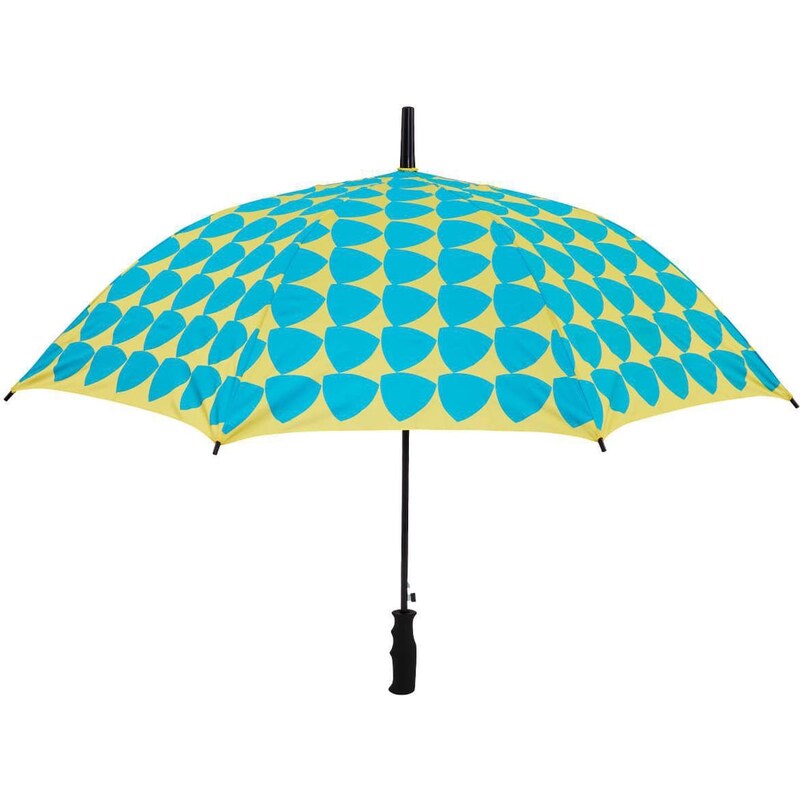RAIN OR SHINE Deštník s trojúhelníky - tyrkysová