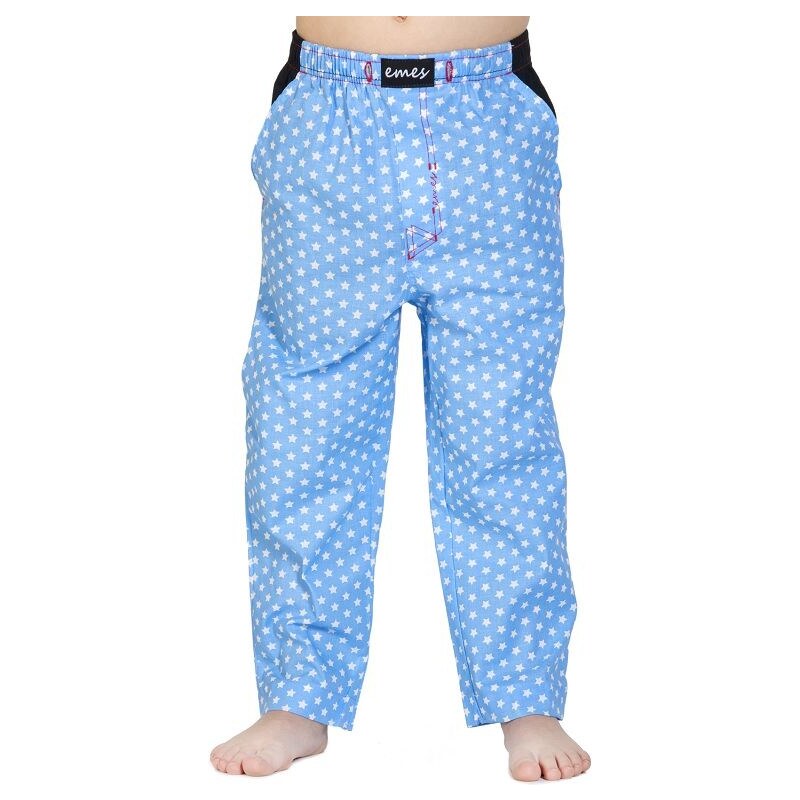 EMES Dětské kalhoty - světle modré s hvězdičkami