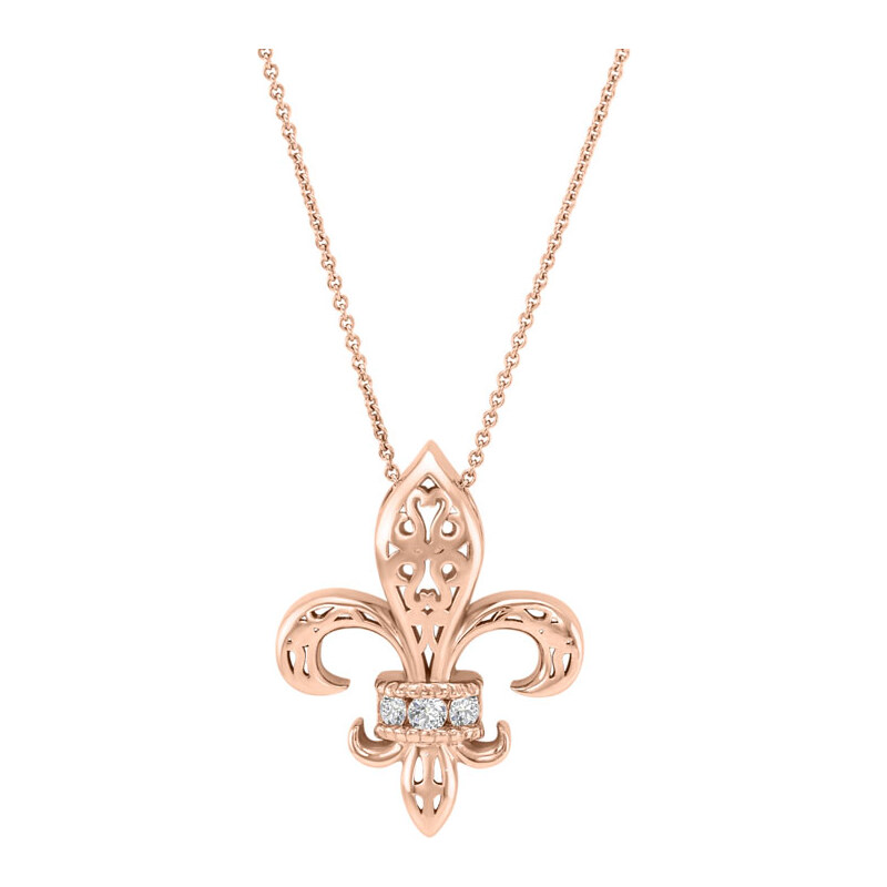 Eppi Liliový zlatý květ s diamanty v náhrdelníku Nayana