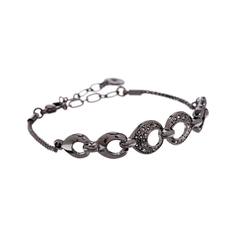 Pilgrim Hermatite Plated Multi Circle Bracelet - Grey