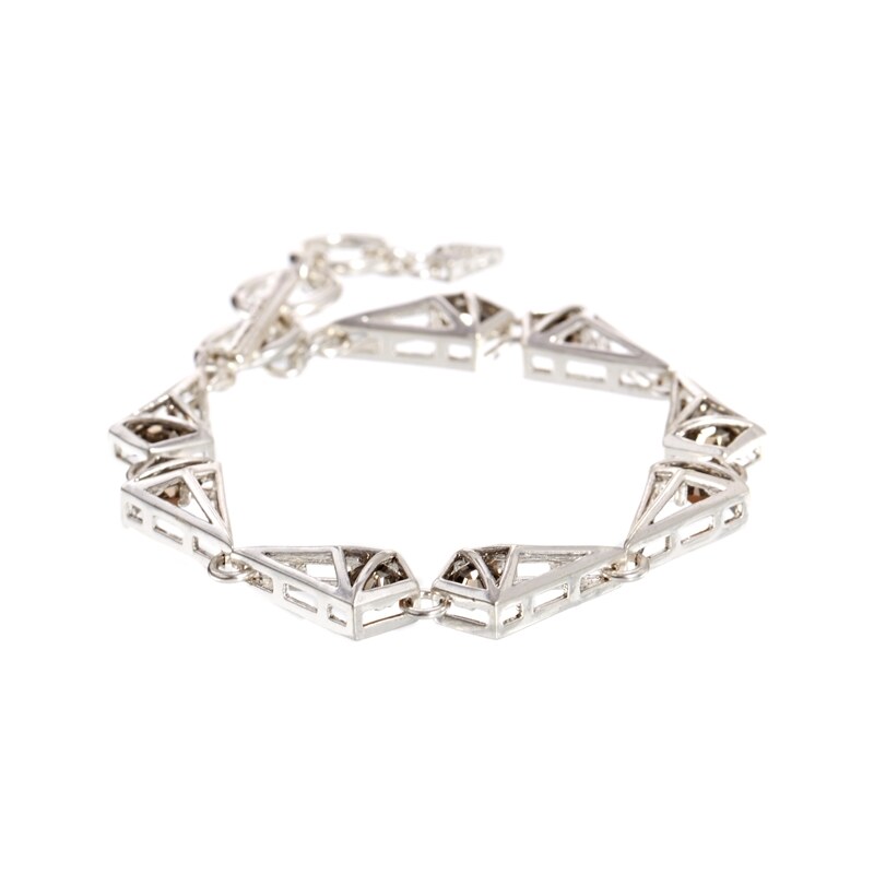 Pilgrim Silver Plated Triangular Bracelet - Silver