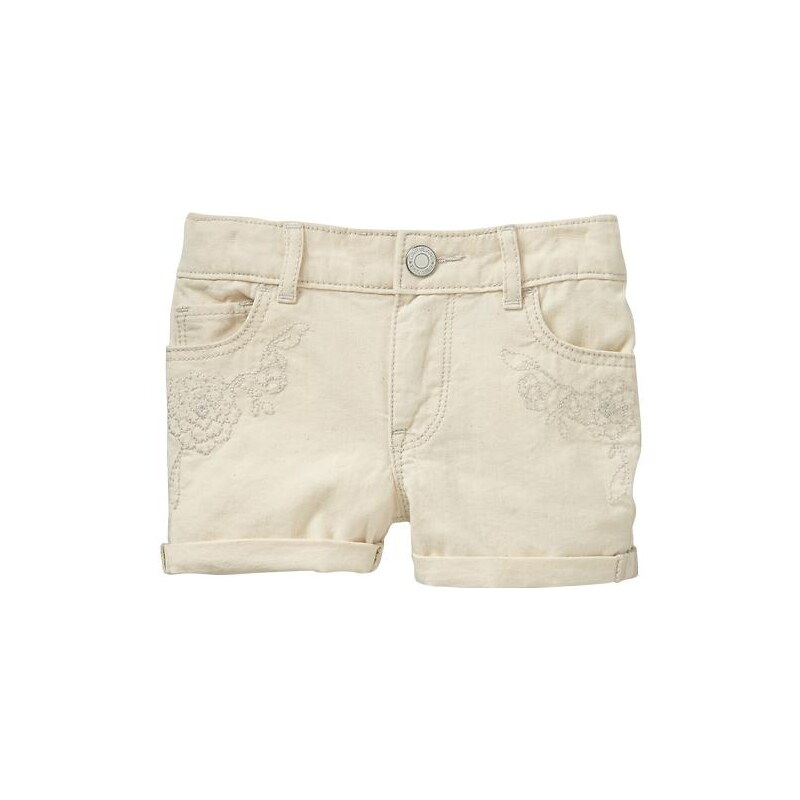 Gap Embroidered Denim Shorties - Off white