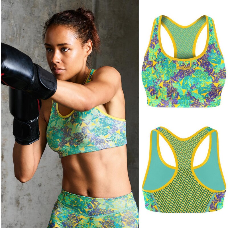 Sportovní podprsenka SHOCK ABSORBER ACTIVE CROP TOP Geometric