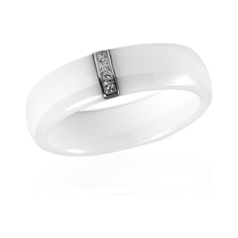 Dámský keramický prsten se zirkony S51130