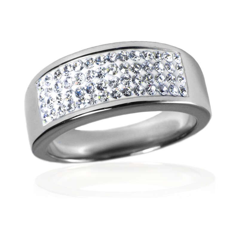 Dámský prsten s krystaly z chirurgické oceli S41090