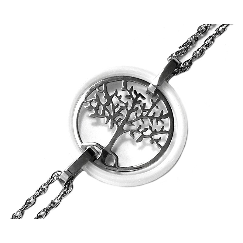 BM Jewellery Dámský náramek strom života z chirurgické oceli KERAMIC S193090