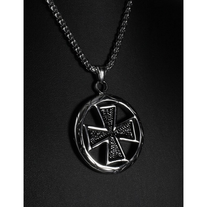 BM Jewellery Náhrdelník keltský kříž WHEEL z chirurgické oceli S224120