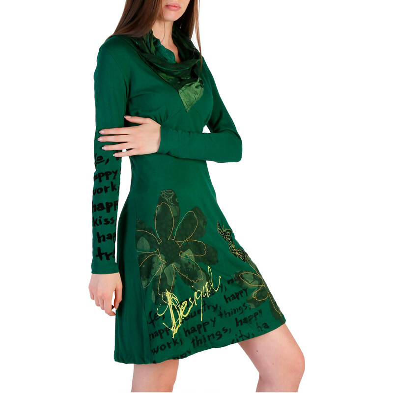 Zelené šaty Desigual - GLAMI.cz