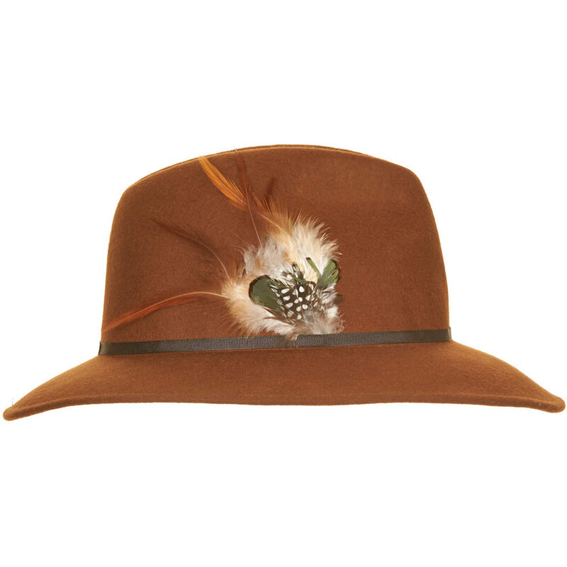 Topshop Placement Feather Fedora Hat