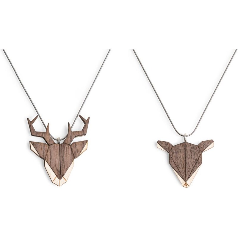 BeWooden Deer & Doe Pendant Set