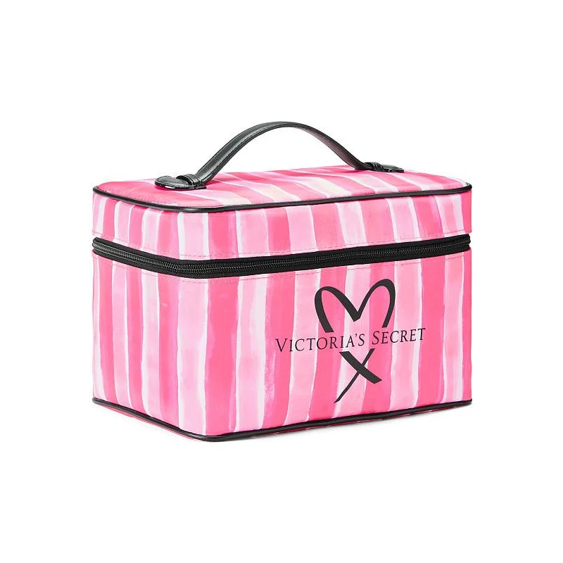 Cestovní kosmetická taška Victoria's Secret Stripe růžová - GLAMI.cz