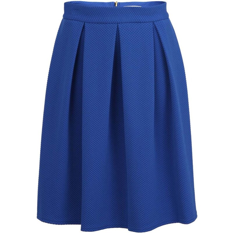 Tmavě modrá sukně s vroubkovaným vzorem Closet