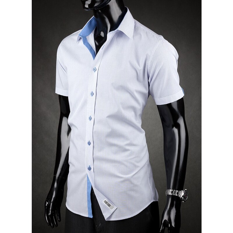 Pánská košile s jemným proužkem Desire - světle modrá