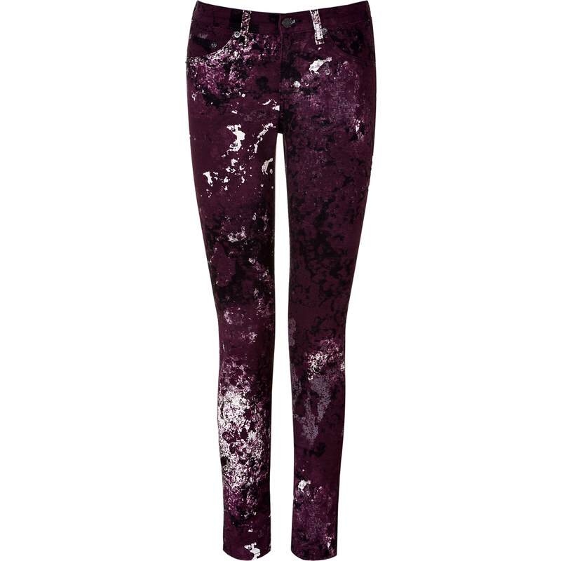 Rag & Bone Purple Splash Painted Skinny Pant