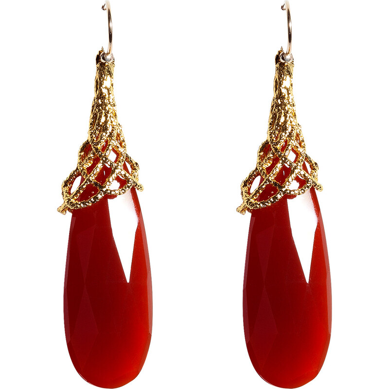 Alexis Bittar Gold-capped carnelian earrings