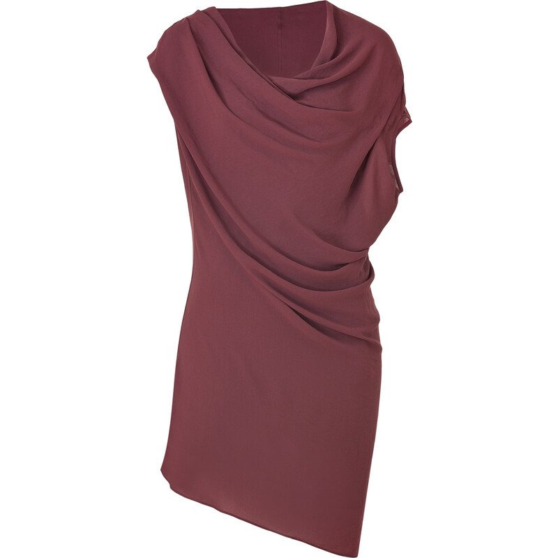 Helmut Lang Bordeaux Asymmetric Draped Dress