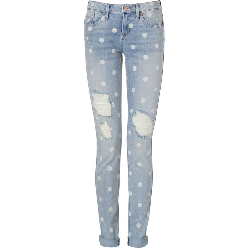 Marc by Marc Jacobs Light Blue Lily Dot Slim Destroyed Jeans