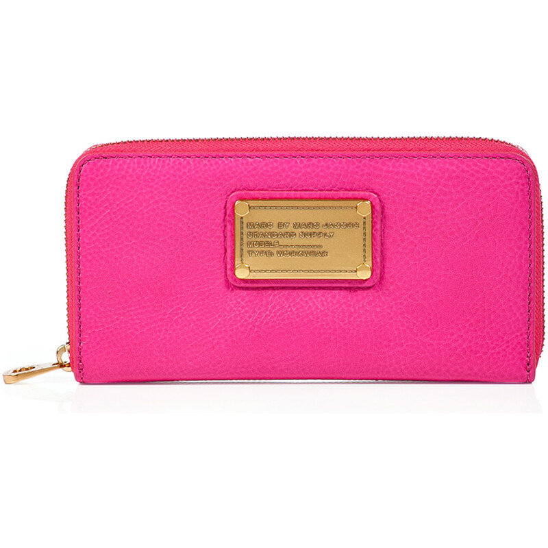 Marc by Marc Jacobs Vertical Zippy Leather Wallet in Pop Pink