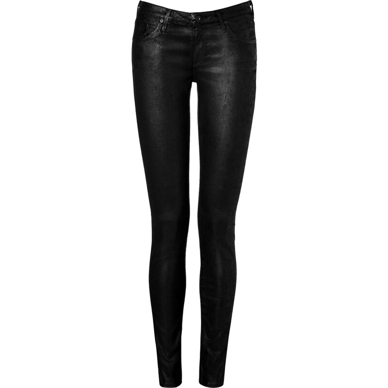 Adriano Goldschmied The Super Skinny Coated Jean Leggings in Leathered Black