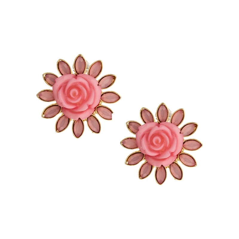Talullah Tu Floral Petal Stud Earrings - Pink
