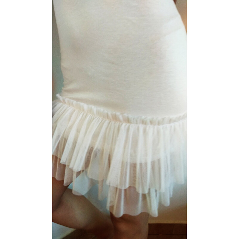 Made in Italy Letní šaty TUTU na ramínka bílé