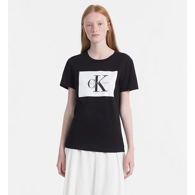 Calvin Klein dámské černé tričko s potiskem - GLAMI.cz