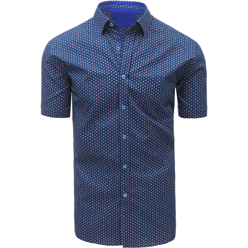 Pánská košile s krátkým rukávem Luky modrá - modrá