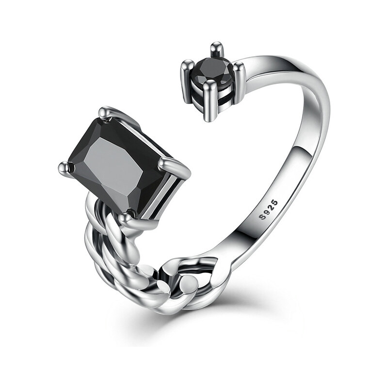 Royal Fashion prsten Černý zirkon VSR043