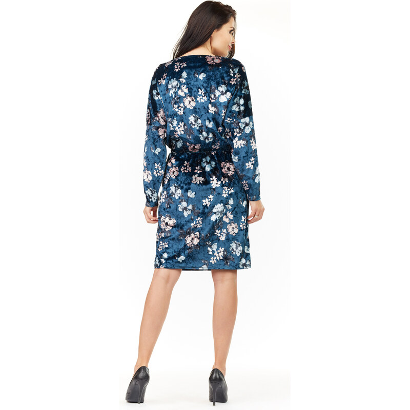 Awama Woman's Dress A201 Navy Blue