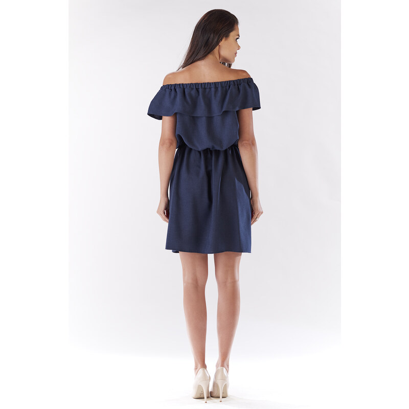 Awama Woman's Dress A185 Navy Blue