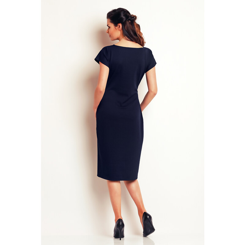 Awama Woman's Dress A142 Navy Blue