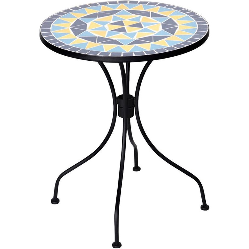 PALAZZO Stůl s mozaikou - krémová/modrá