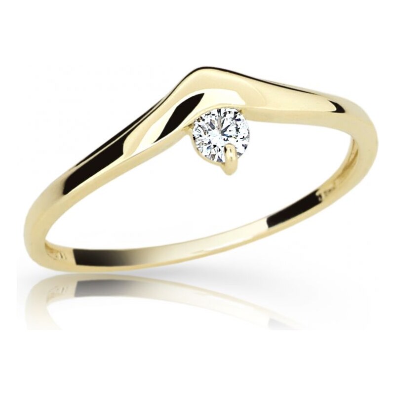 Danfil Zlatý zásnubní prsten DF 2016, žluté zlato, s briliantem 46
