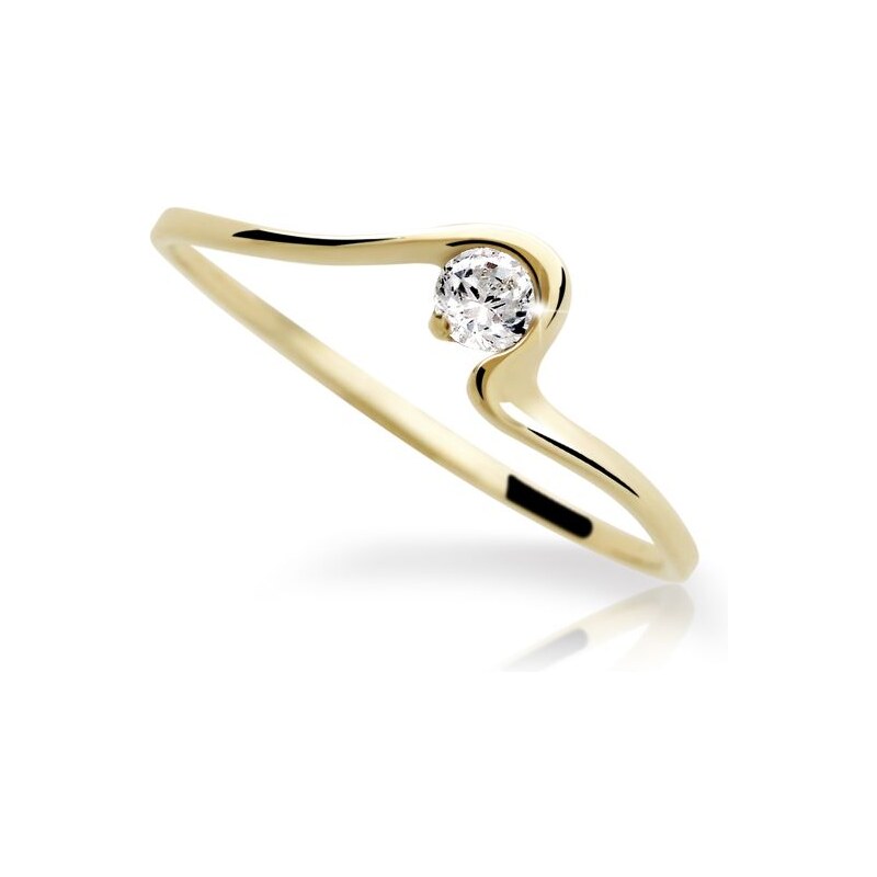 Danfil Zlatý prsten DF 1082 ze žlutého zlata, s briliantem 46