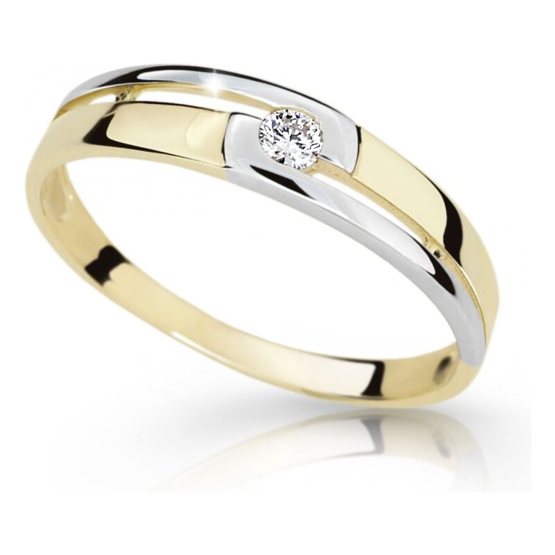 Danfil Zlatý prsten DF 1793 ze žlutého zlata, s briliantem 46