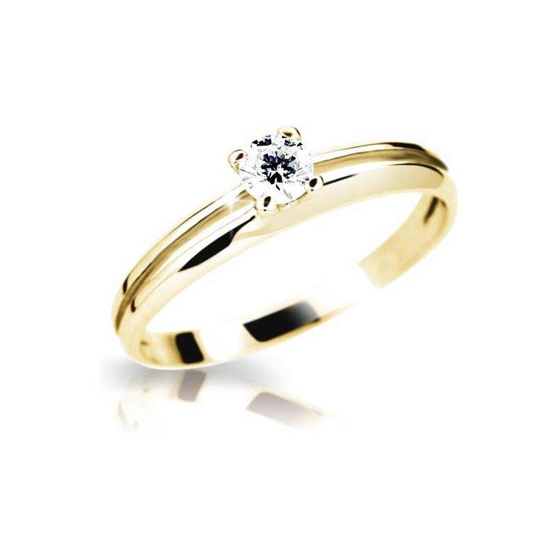 Danfil Zlatý prsten DF 1272 ze žlutého zlata, s briliantem 46