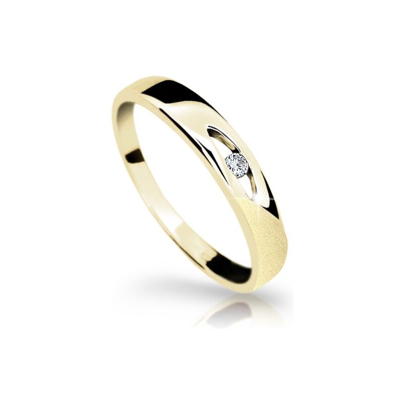 Danfil Zlatý prsten DF 1281 ze žlutého zlata, s briliantem 46