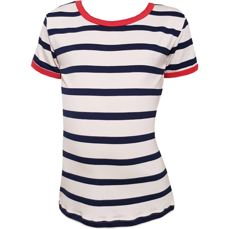 FARMERS Dívčí tričko krátký rukáv BAMBUS navy námořník-red