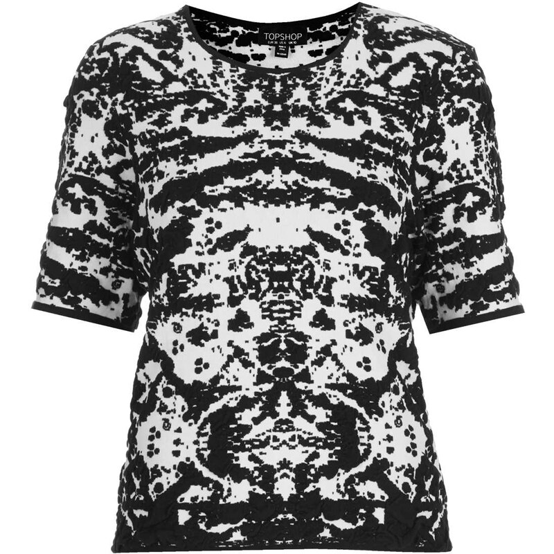 Topshop Knitted Abstract Jacquard Top