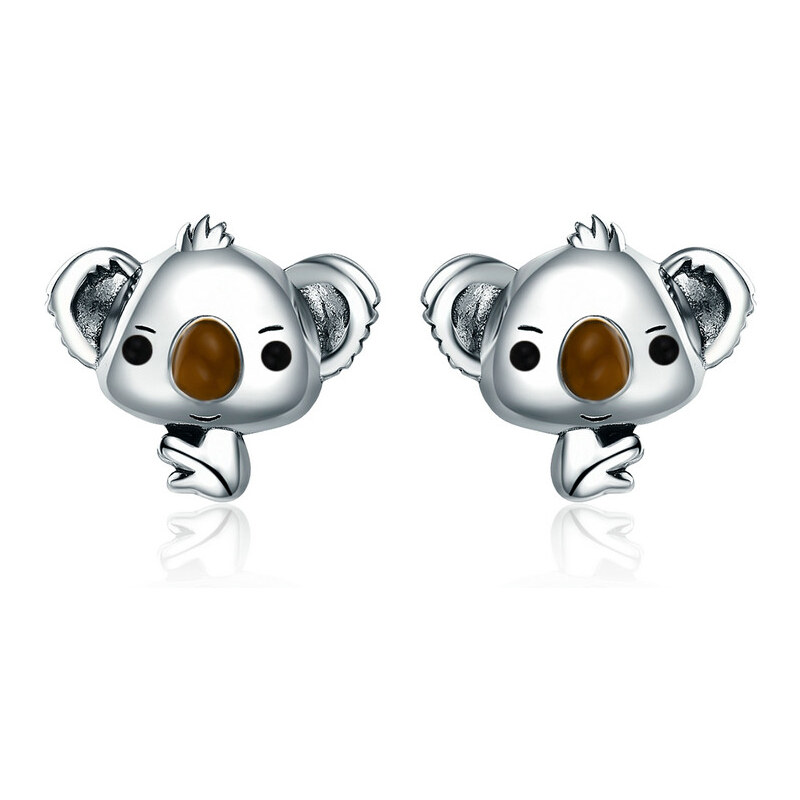 Elenys stříbrné náušnice Roztomilá Koala 26805645