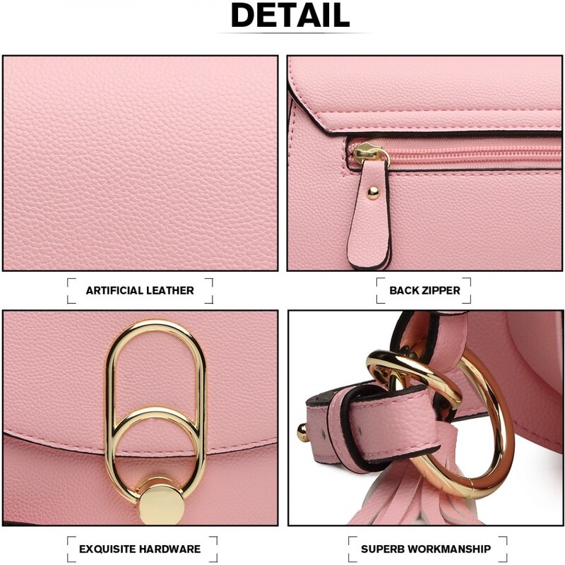 Miss Lulu Kabelka crossbody Tassel Pink