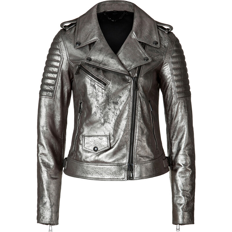 Belstaff Metallic Leather Portington Moto Perfecto Jacket