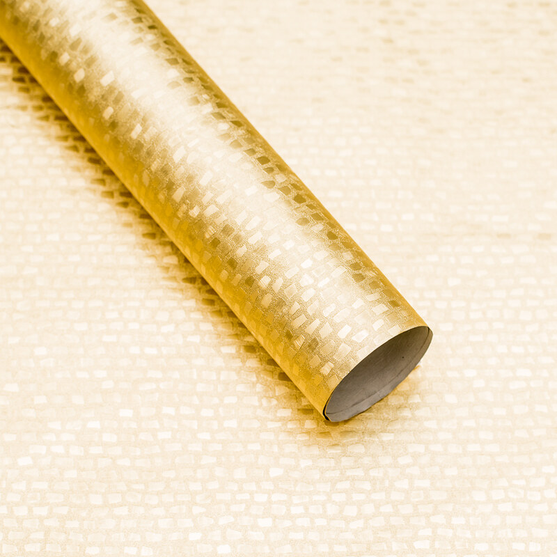Luxusní strukturovaný balicí papír, zlatý, vzor cihličky - GLAMI.cz