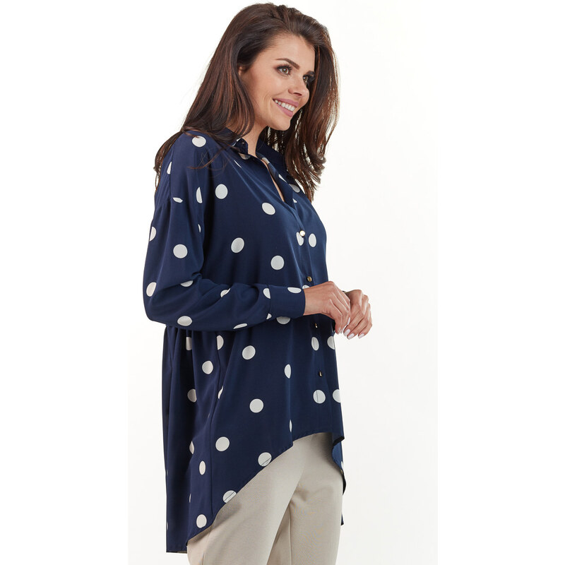 Awama Woman's Shirt A217 Navy Blue