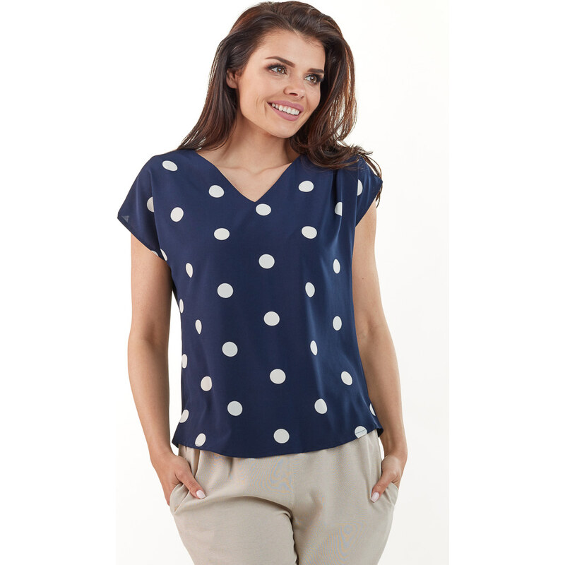 Awama Woman's Blouse A215 Navy Blue